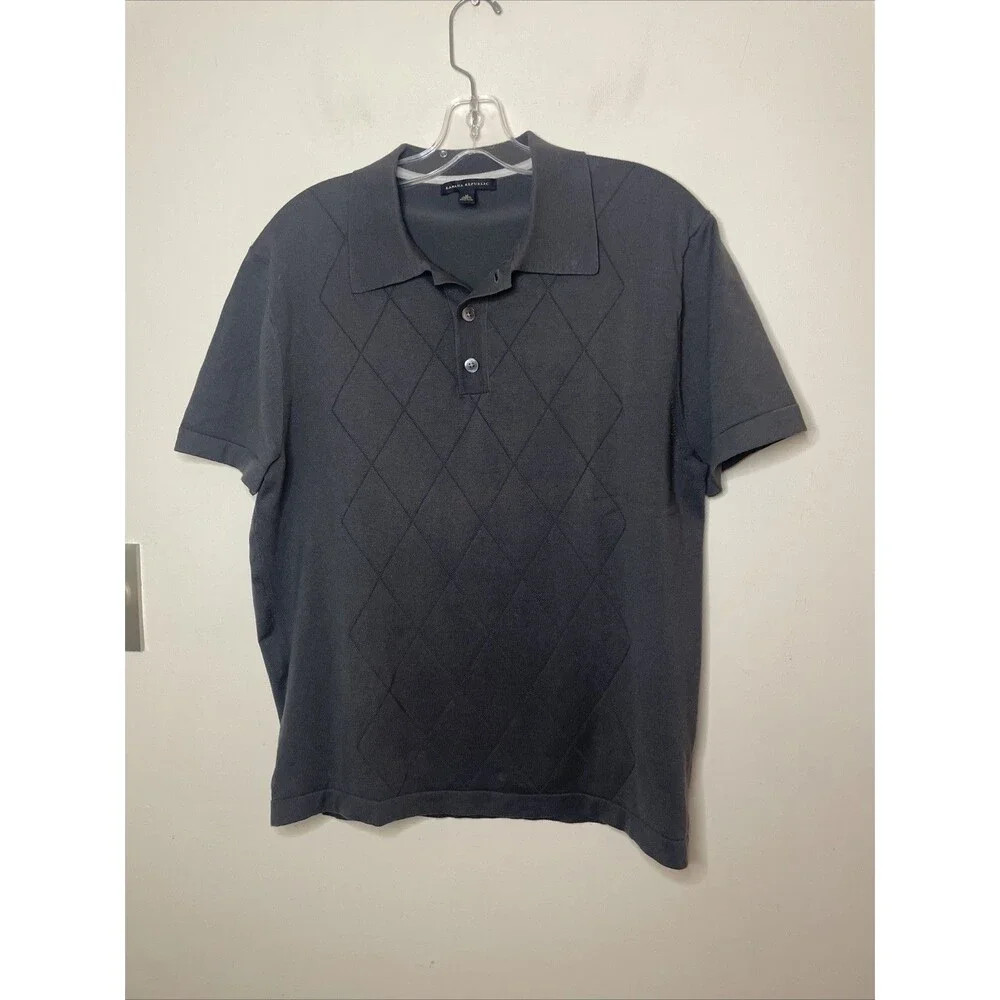 Vintage Banana Republic Men’s Polo Short Gray Pima Cotton Size M